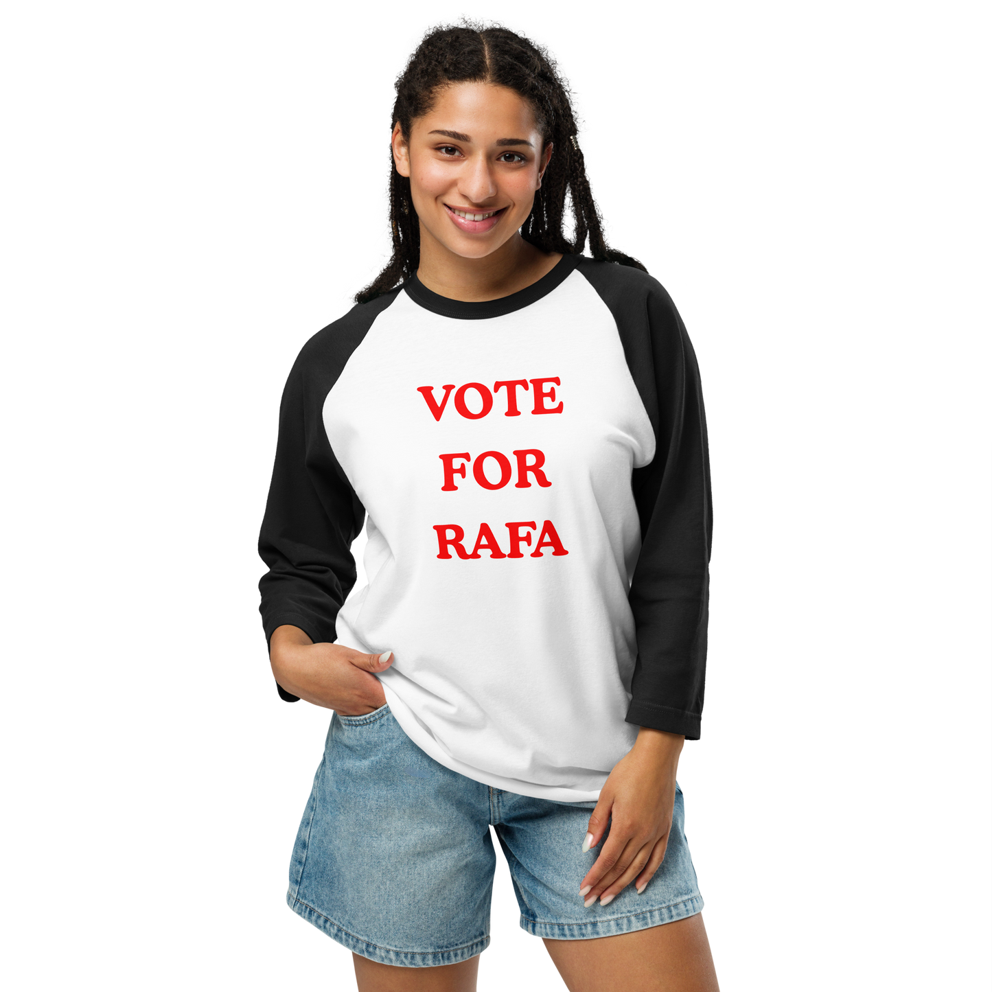 Vote For Rafa sleeve raglan shirt